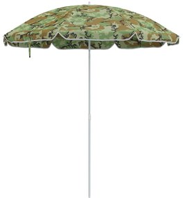 Guarda-sol de Praia vidaXL com Pólo de Alumínio Camuflado 240 cm
