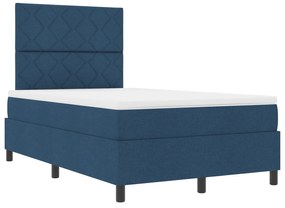 Cama Box Spring com Colchão Azul 120x200 cm Tecido