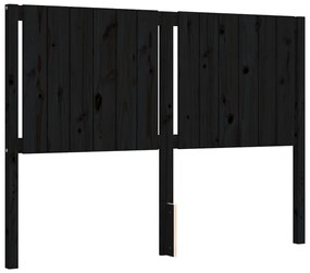 Estrutura de cama com cabeceira 140x200 cm madeira maciça preto