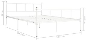 Estrutura de cama 120x200 cm metal branco