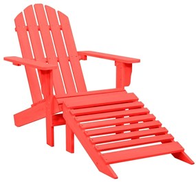 315863 vidaXL Cadeira de jardim Adirondack c/ otomano abeto maciço vermelho