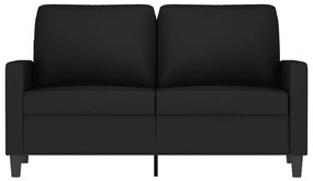 Sofá de 2 lugares veludo 120 cm preto