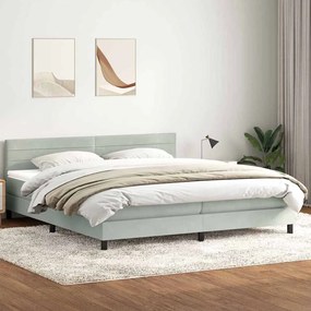 vidaXL Cama com molas/colchão 180x210 cm veludo cinzento-claro