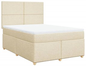 Cama com molas/colchão 140x200 cm tecido cor creme