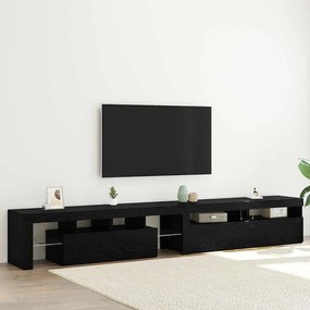 Estantes para TV vidaXL 3 pcs com luzes LED em carvalho negro e madeir