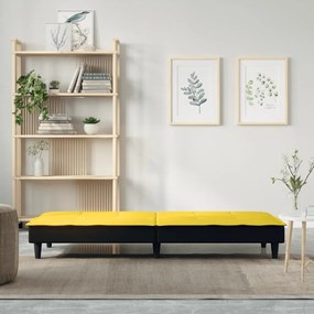 Sofá-cama tecido amarelo-claro