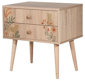 Mesa de Cabeceira City Two – Multicolor – 60x61x40 cm
