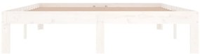 Estrutura de cama casal 135x190 cm madeira maciça branco