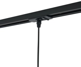 Candeeiro suspenso moderno preto com vidro branco para sistema de calha monofásico - Iconic Perle Moderno