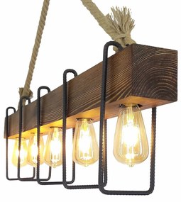 Chandelier Demir – Walnut/Black/Beige – 100 x 11 x 55 cm