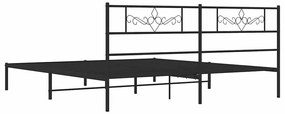 Estrutura de cama com cabeceira 183x213 cm metal preto