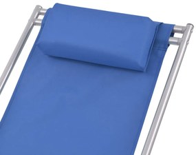 Cadeiras de jardim reclináveis 2 pcs aço azul