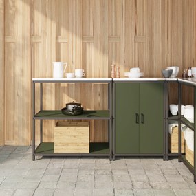 vidaXL Conjunto de Armazenamento de Cozinha 2 pcs Verde Oliva