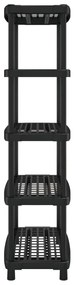 Estante arrumação c/ 5 prateleiras 93,5x45,5x194,5 cm PP preto