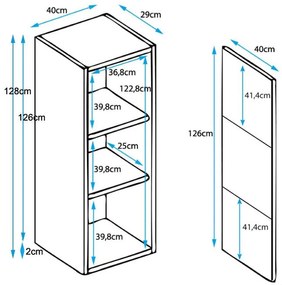 Vitrine Lukis de 128cm - Branco - Design Moderno