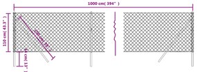 Cerca de arame 1,1x10 m verde