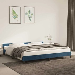 Estrutura de cama sem colchão 200x200 cm veludo azul-escuro