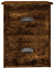 Mesas de cabeceira parede 2 pcs 41,5x36x53 cm carvalho fumado