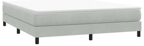 vidaXL Cama sem molas/colchão 180x210 cm veludo cinzento-claro