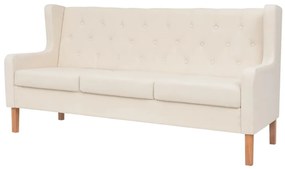 Sofá de 3 lugares tecido branco nata