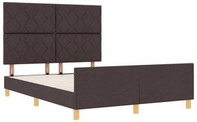 Estrutura de Cama vidaXL Castanho Escuro 140x200 cm em Tecido