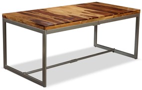 Mesa de jantar madeira de acácia maciça e aço 180 cm