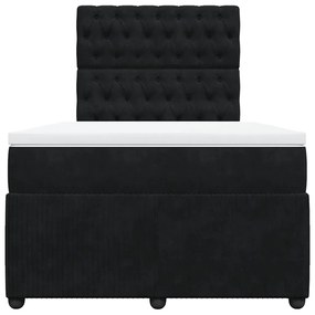 Cama boxspring com colchão 120x190 cm veludo preto