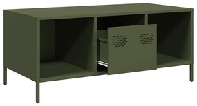 Mesa centro 101,5x50x43,5 cm aço laminado a frio verde-azeitona