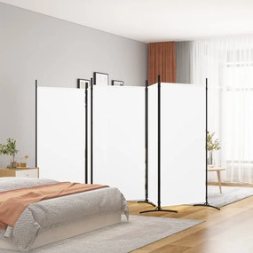 350266 vidaXL Biombo com 5 painéis 433x180 cm tecido branco