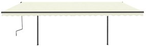 Toldo retrátil manual com LED 6x3,5 m cor creme