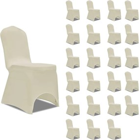 vidaXL Capa para cadeira elástica 24 pcs cor creme