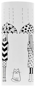 Suporte para guarda-chuvas c/ mulheres aço branco