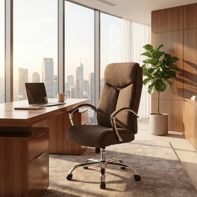 Cadeira de Escritório XL Vaud Tecido Castanho