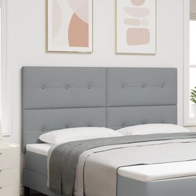 Cabeceira vidaXL Botão Estofada Cinza Claro 180 cm Tecido