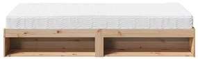 Sofá-cama com colchão 90x190 cm madeira de pinho maciça