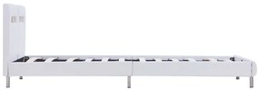 Estrutura de cama c/ LEDs 90x200 cm couro artificial branco