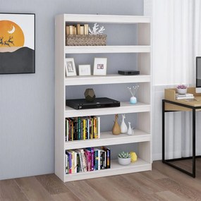 vidaXL Estante/divisória 100x30x167,5 cm pinho maciço branco