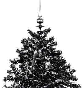 Árvore Natal c/ neve base formato guarda-chuva 190 cm PVC preto