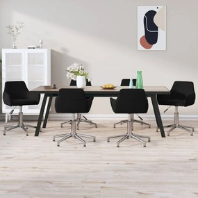 vidaXL Cadeiras de jantar giratórias 6 pcs veludo preto