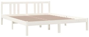 Estrutura de cama 160x200 cm madeira maciça branco