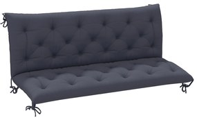 Outsunny Almofada para Banco com Encosto 150x98x8cm Almofada de Banco de 3 Lugares com 6 Cordões de Fixação para Jardim Terraço Balcão Exterior Cinza