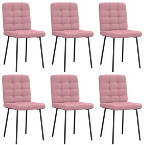 vidaXL Cadeiras de jantar 6 pcs veludo rosa