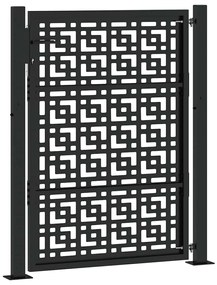 Portão de jardim 105x130 cm preto design cruzado de aço