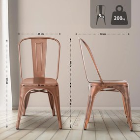 Cadeira metálica Benedikt 89 x 44 x 48 cm Cobre