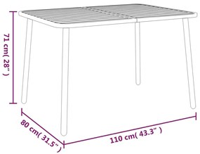 7 pcs conjunto de jantar para jardim aço antracite