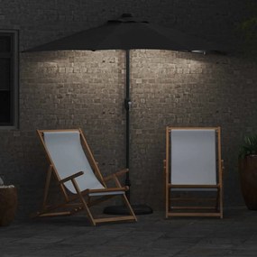 Guarda-sol de Jardim Cinzento-escuro 294 x 150 x 223 cm tecido