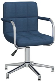 Cadeira de jantar giratória tecido azul