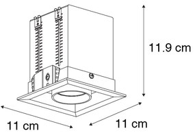 Foco de encastrar moderno preto orientável 1-luz - ROOF Moderno