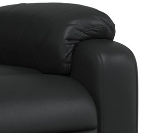 Poltrona reclinável couro artificial preto