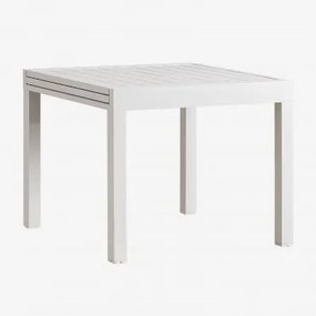 Mesa De Jardim 90-180x90 Cm Extensível Em Alumínio Starmi Gardénia Branco - Sklum